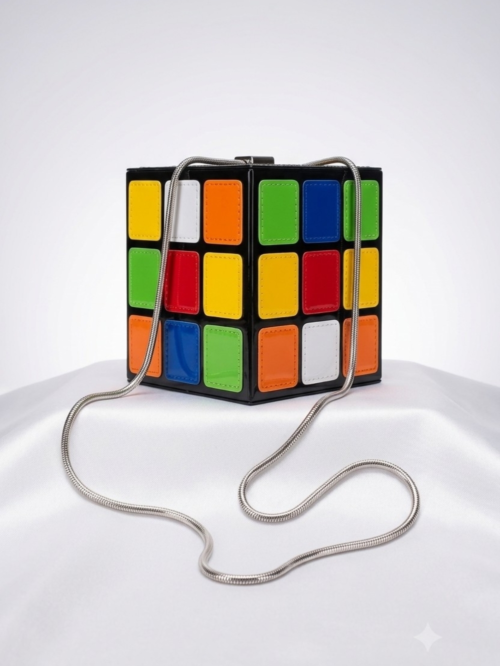 Colorblock Cube Crossbody Bag - Multicolor